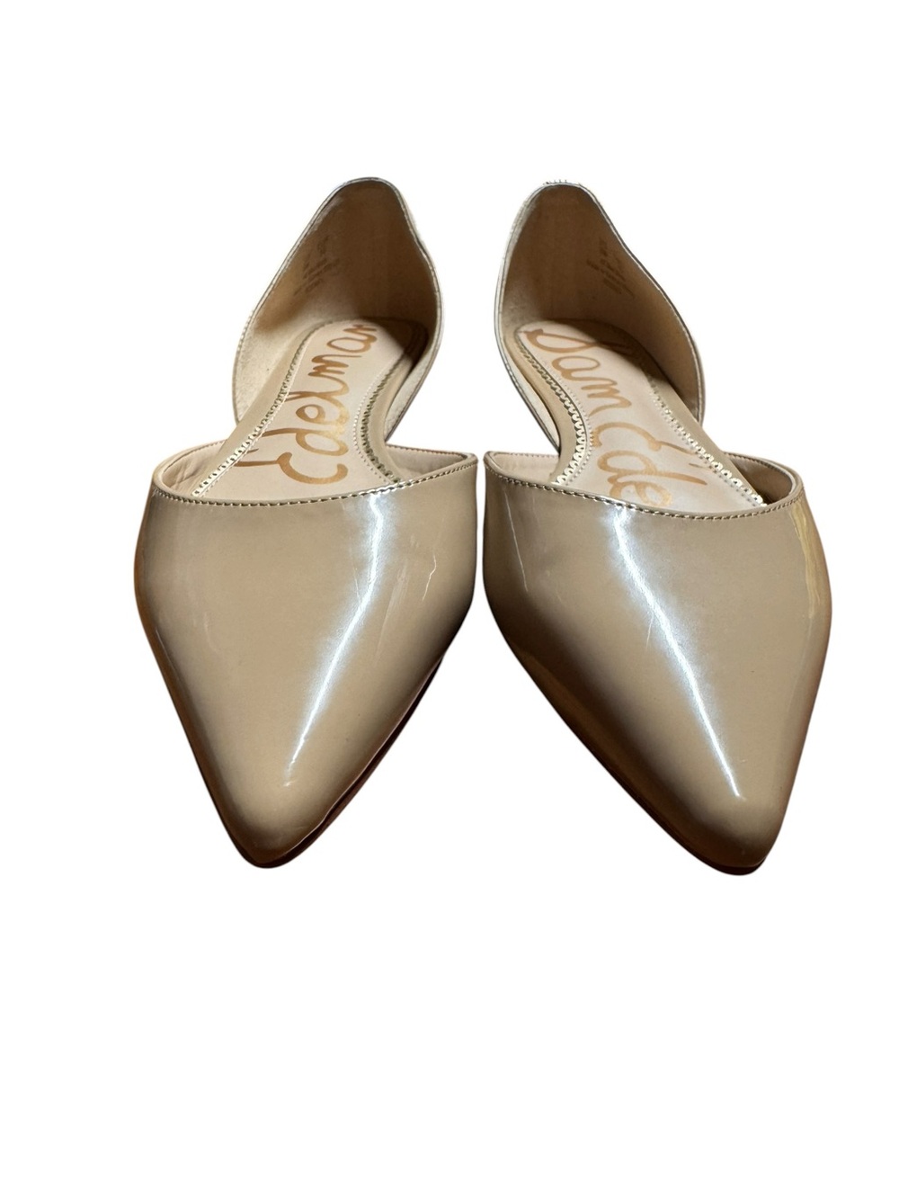 Sam Edelman Rodney D’Orsay Flats Size 8M Beige Patent Pointed Toe Slip On Shoes - Picture 5 of 10